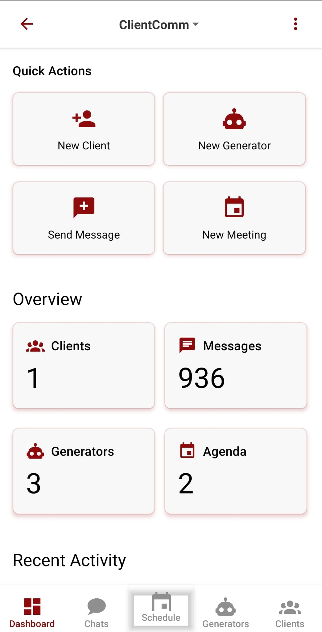 ClientComm Dashboard